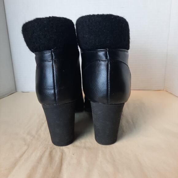 Bamboo Rattle Womens Faux Leather Lace Up Heels Ankle‎ Boots Size 9 Black - Picture 5 of 9